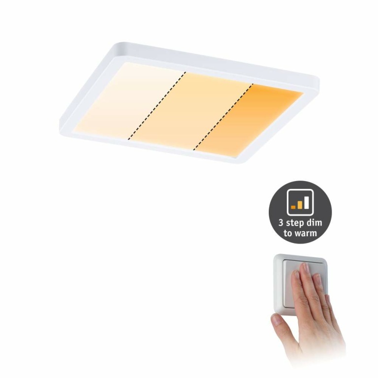 Paulmann LED Einbaupanel Areo VariFit IP44 eckig 175x175mm 13W Weiß matt WarmDim-Stepschaltung