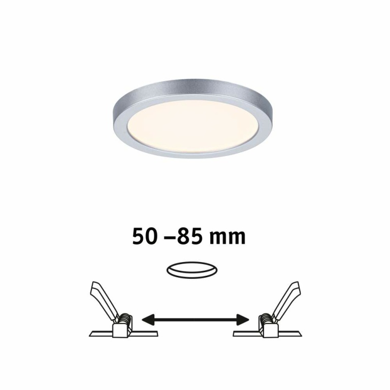 Paulmann LED Einbaupanel Areo VariFit IP44 rund 118 6,5W 3.000K Chrom matt