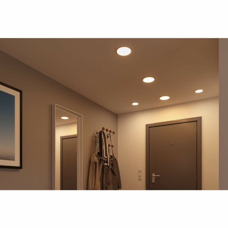 Paulmann LED Einbaupanel Areo VariFit IP44 rund 118 6,5W 3.000K Chrom matt