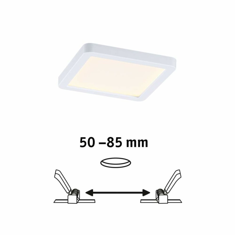 Paulmann LED Einbaupanel Areo VariFit IP44 eckig 118x118mm 6,5W 3.000K Weiß