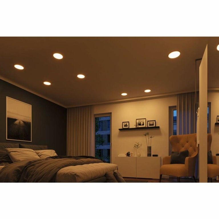 Paulmann Smart Home Zigbee LED Einbaupanel Areo VariFit IP44 rund 230mm 16W Chrom matt Tunable White