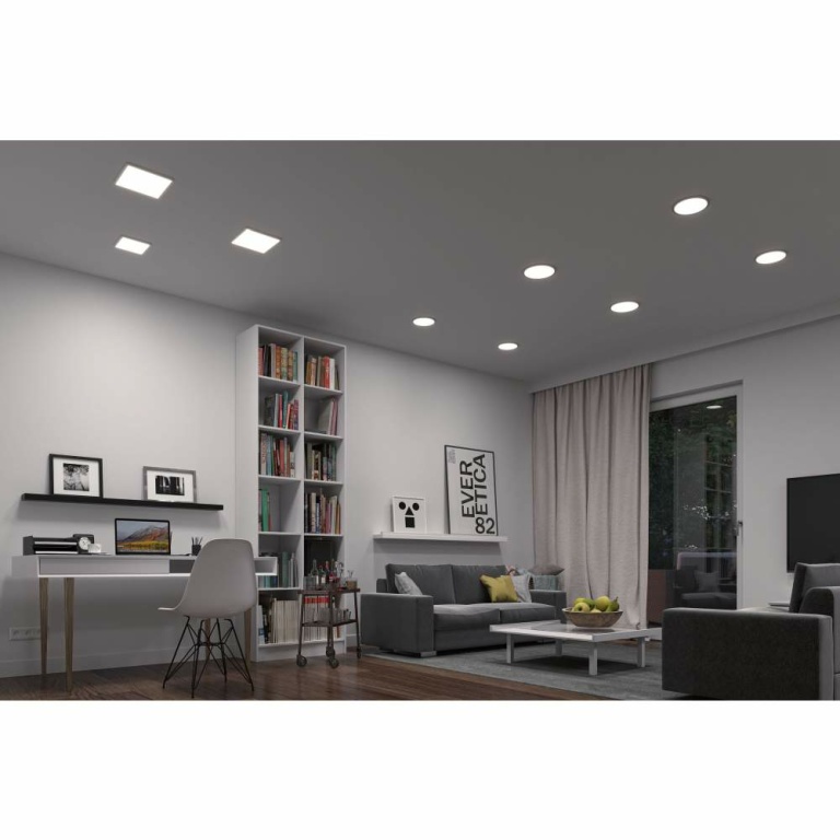 Paulmann Smart Home Zigbee LED Einbaupanel Areo VariFit IP44 eckig 175x175mm 13W Weiß Tunable White