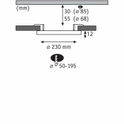 LED Einbaupanel Areo VariFit IP44 3-Stufen-dimmbar  230mm 16W 3.000K Weiß