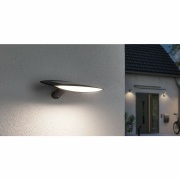 Outdoor Solar Wandleuchte Kiran Anthrazit IP44 180lm Warmweiß mit Bewegungsmelder