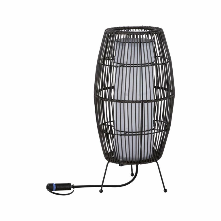 Paulmann Plug & Shine Lichtobjekt Basket 40cm IP44 3000K 7,8W Braun Rattan