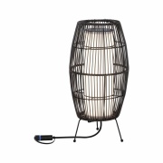 Plug & Shine Lichtobjekt Basket 40cm IP44 3000K 7,8W Braun Rattan