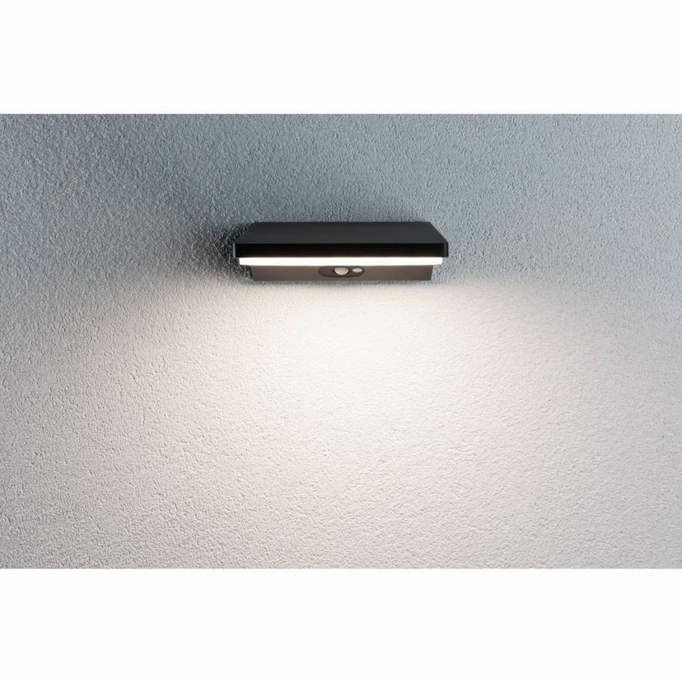 Paulmann LED Außenwandleuchte Ronea Bewegungsmelder IP44 180x250mm 3000K 10,5W 680lm 230V Dunkelgrau Aluminium