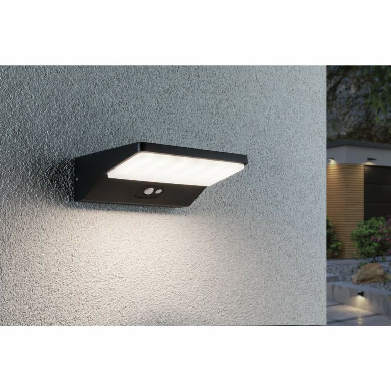 Paulmann LED Außenwandleuchte Ronea Bewegungsmelder IP44 180x150mm 3000K 7,4W 400lm 230V Dunkelgrau Aluminium