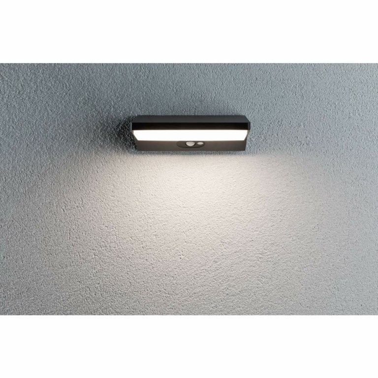 Paulmann LED Außenwandleuchte Ronea Bewegungsmelder IP44 180x150mm 3000K 7,4W 400lm 230V Dunkelgrau Aluminium