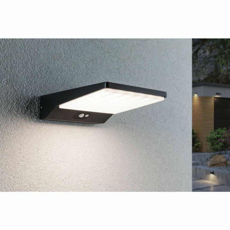 Paulmann Solar LED Außenwandleuchte Ronas Bewegungsmelder IP44 3000K 320lm Dunkelgrau