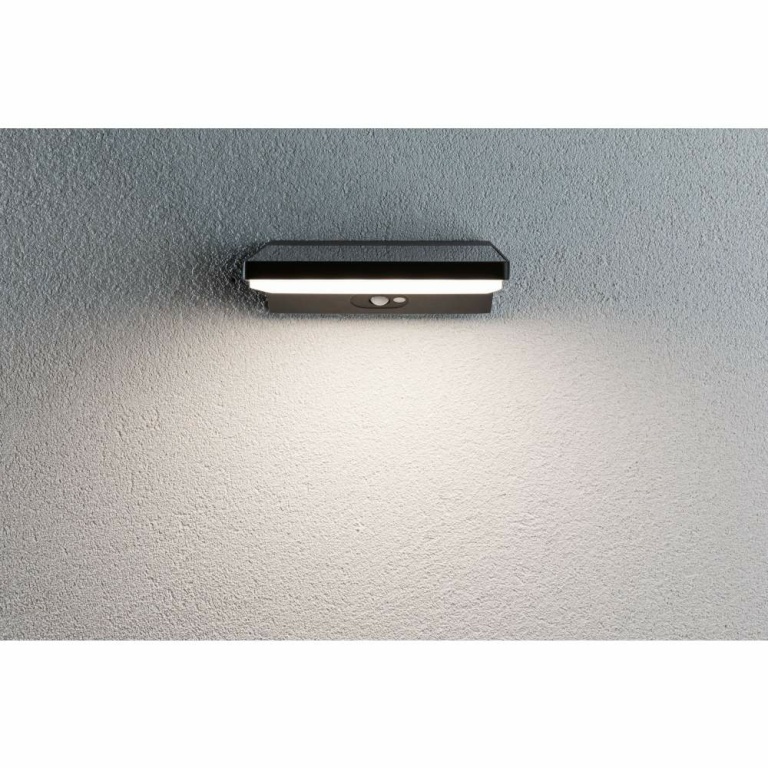 Paulmann Solar LED Außenwandleuchte Ronas Bewegungsmelder IP44 3000K 320lm Dunkelgrau