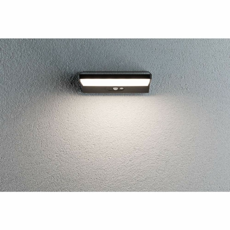 Paulmann Solar LED Außenwandleuchte Ronas Bewegungsmelder IP44 3000K 180lm Dunkelgrau