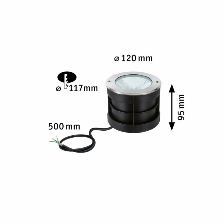 Paulmann Bodeneinbauleuchte Floor IP67 3.000K 6W Edelstahl 230V