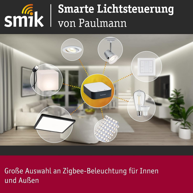 Paulmann URail ZigBee Mittel-Einspeisung Chrom matt Smart Home max. 300W