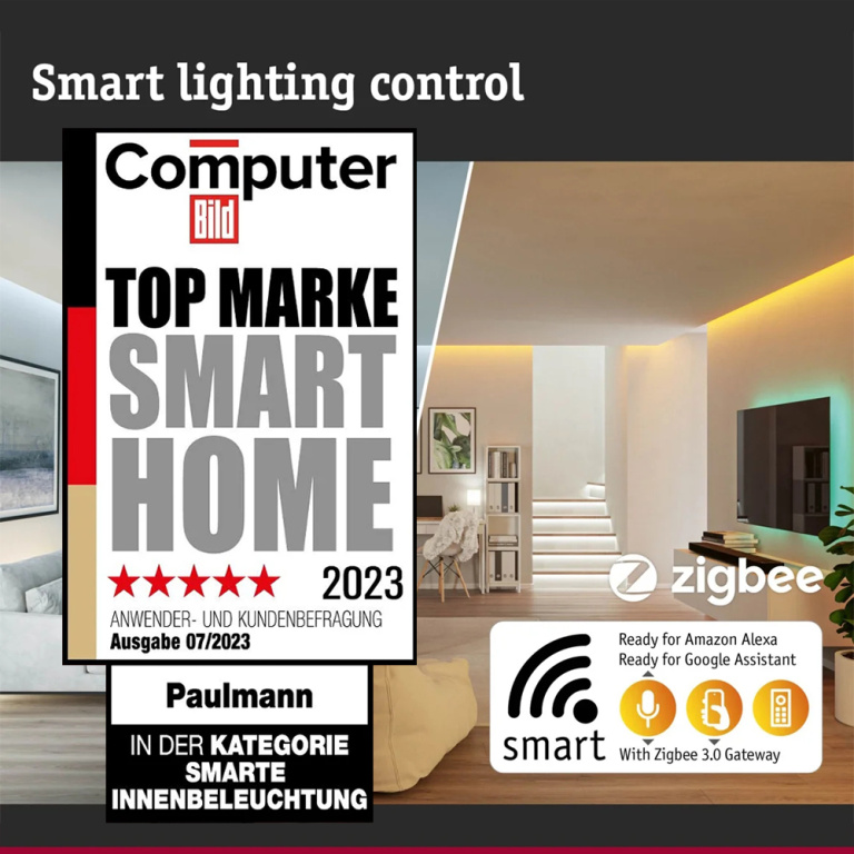 Paulmann URail ZigBee Mittel-Einspeisung Chrom matt Smart Home max. 300W