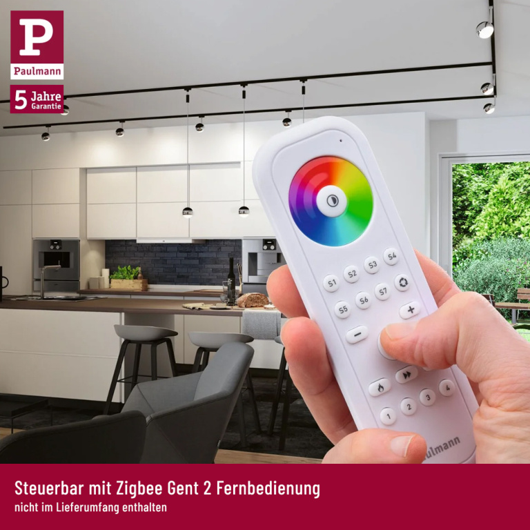 Paulmann URail ZigBee Mittel-Einspeisung Chrom matt Smart Home max. 300W