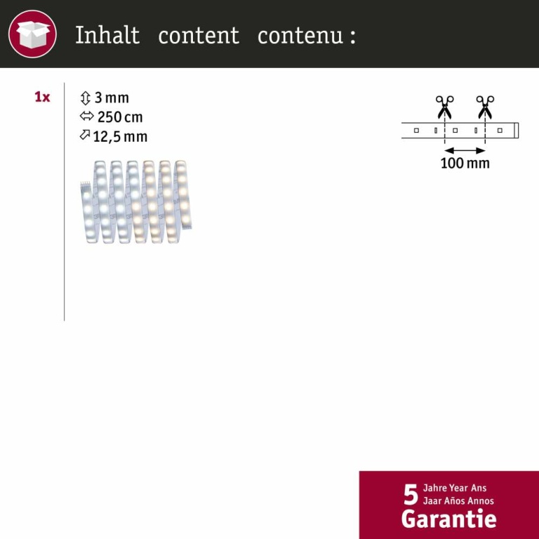 Paulmann MaxLED 500 Strip beschichtet 2,5m Tunable White
