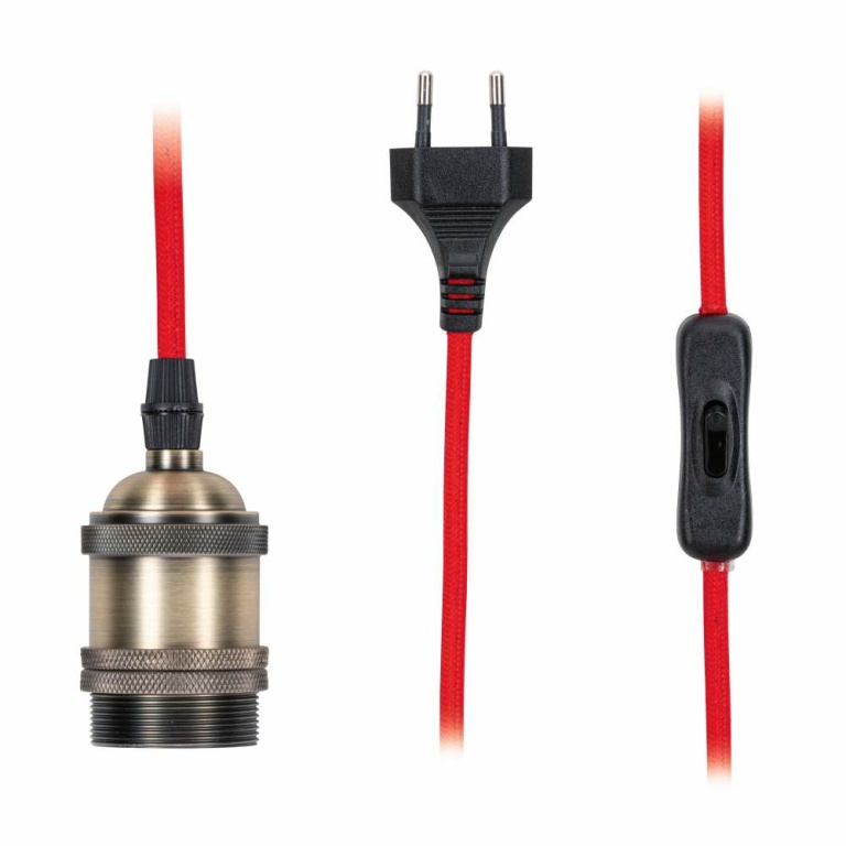 Paulmann Pendelleuchte Neordic Eldar inkl. Eurostecker E27 max. 1x20W Rot/Brüniert