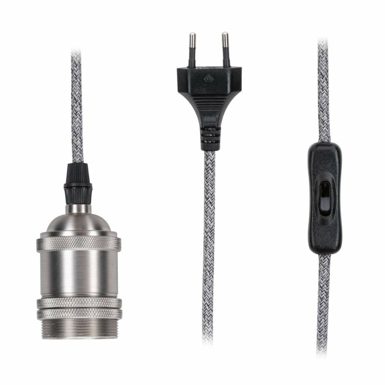 Paulmann Pendelleuchte Neordic Eldar inkl. Eurostecker E27 max. 1x20W Grau/Nickel