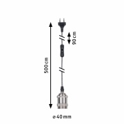 Pendelleuchte Neordic Eldar inkl. Eurostecker E27 max. 1x20W Grau/Nickel