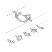 LED Seilsystem RoundMac Basisset 5x280lm 5x4,5W 3000K 230/12V Chrom matt/Chrom