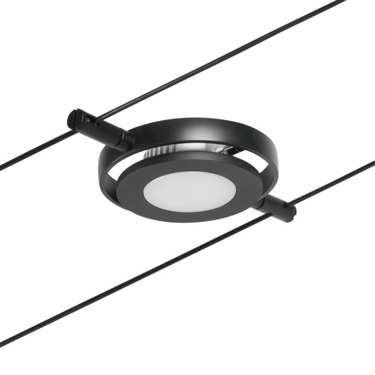 Paulmann LED Seilsystem RoundMac Basisset 5x280lm 5x4,5W 3000K 230/12V Schwarz matt/Chrom