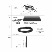 LED Seilsystem RoundMac Basisset 5x280lm 5x4,5W 3000K 230/12V Schwarz matt/Chrom