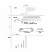 LED Seilsystem DiscLED Basisset 5x300lm 5x4,5W 3000K 230/12V Chrom matt/Chrom