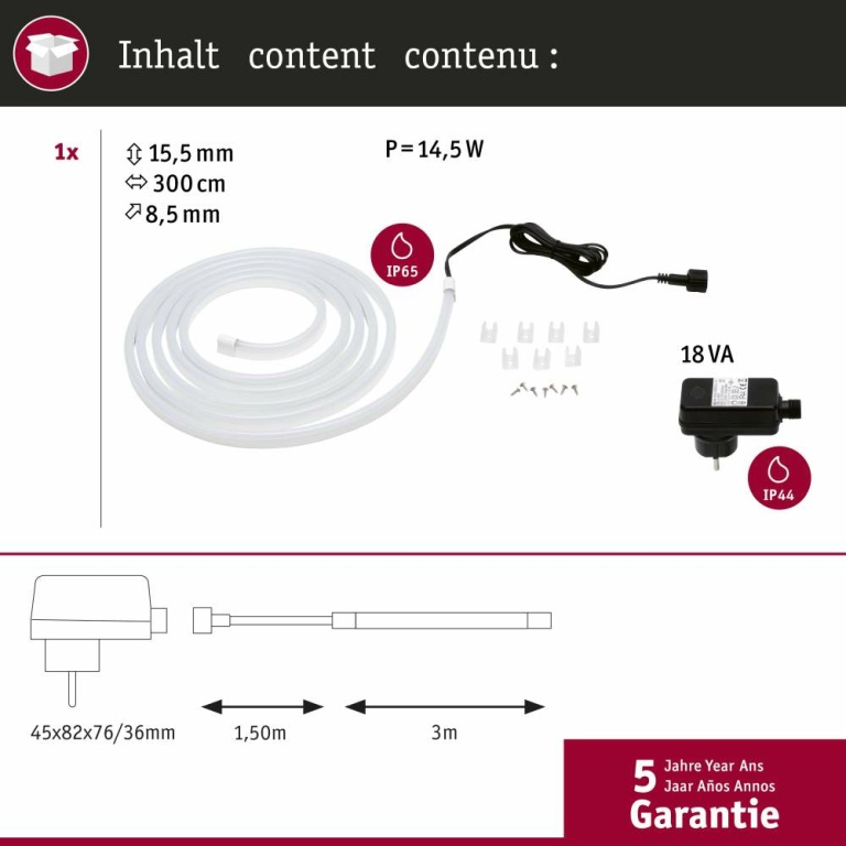 Paulmann SimpLED Outdoor Stripe Set 3m 12W Warmweiß beschichtet