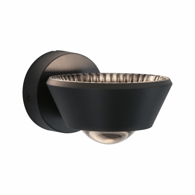 Paulmann LED Designer-Wandleuchte Sabik Schwarz Up&Down IP44 9W drehbar dimmbar