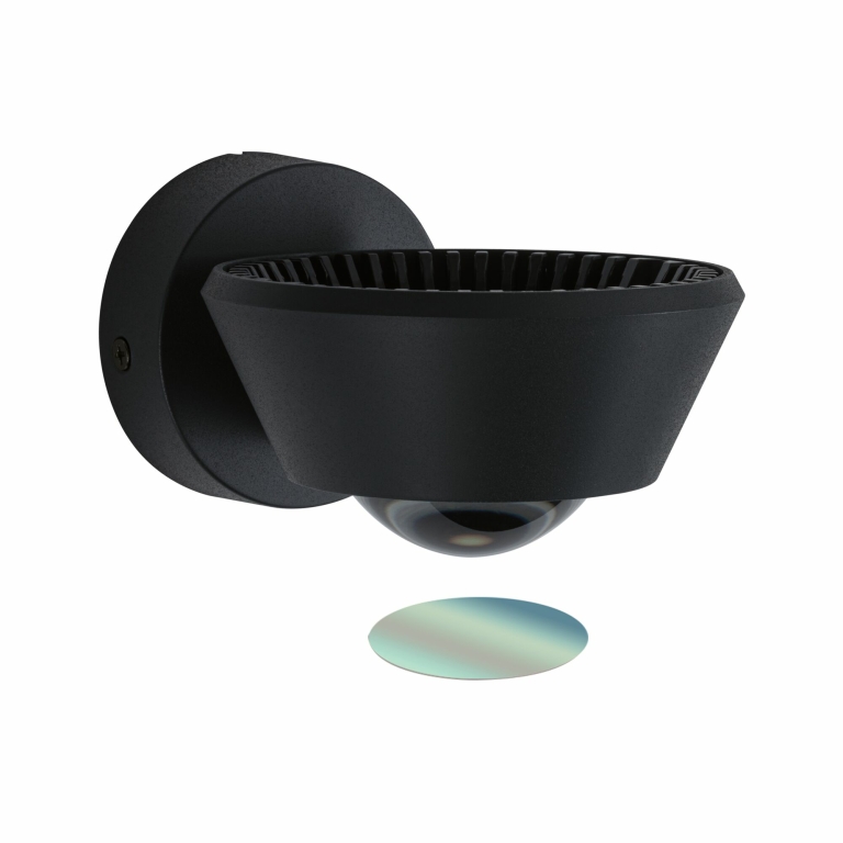 Paulmann LED Designer-Wandleuchte Sabik Schwarz Up&Down IP44 9W drehbar dimmbar