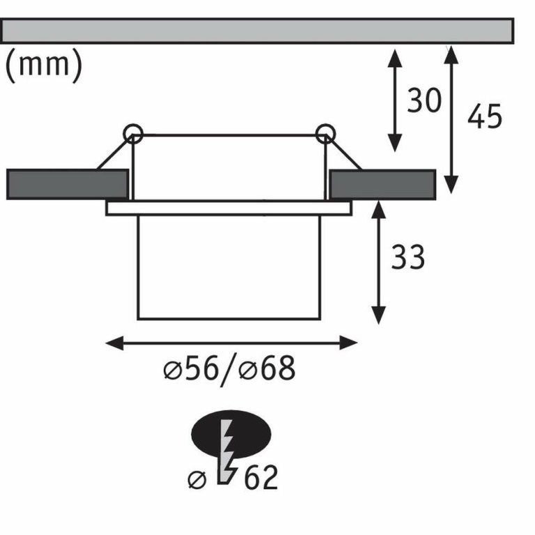 Paulmann Einbauleuchte LED Gil 6W Weiß matt#Schwarz matt IP44 2.700K 3-Stufen-dimmbar