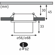 Einbauleuchte LED Gil 6W Weiß matt#Schwarz matt IP44 2.700K 3-Stufen-dimmbar