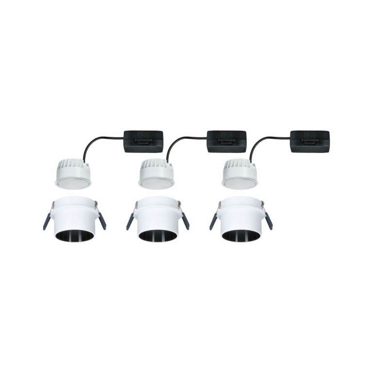 Paulmann Einbauleuchte LED Gil 6W Weiß matt#Schwarz matt IP44 2.700K 3-Stufen-dimmbar