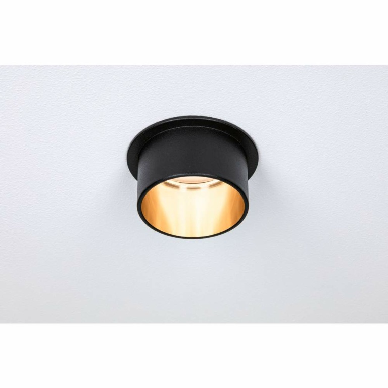 Paulmann Einbauleuchte LED Gil 6W Schwarz matt#Gold IP44 2.700K 3-Stufen-dimmbar