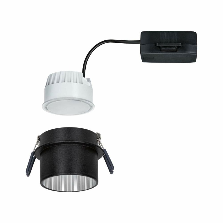 Paulmann Einbauleuchte LED Gil 6W Schwarz matt#Eisen gebürstet IP44 2.700K 3-Stufen-dimmbar