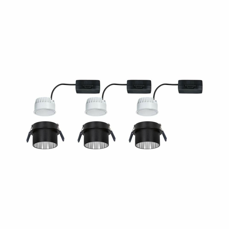 Paulmann Einbauleuchte LED Gil 6W Schwarz matt#Eisen gebürstet IP44 2.700K 3-Stufen-dimmbar