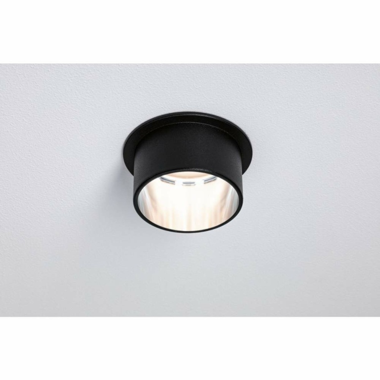 Paulmann Einbauleuchte LED Gil 6W Schwarz matt#Eisen gebürstet IP44 2.700K 3-Stufen-dimmbar