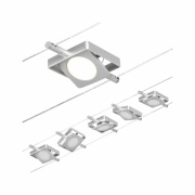 LED Seilsystem MacLED Basisset 5x250lm 5x4,5W 3000K 230/12V Chrom matt/Chrom