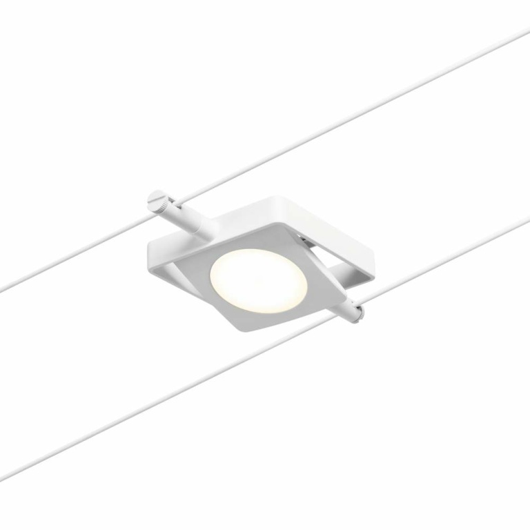 Paulmann LED Seilsystem MacLED Einzelspot 250lm 4,5W 3000K 12V Weiß matt/Chrom