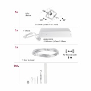 Seilsystem Mac II Basisset GU5,3 max. 5x10W 230/12V Chrom matt