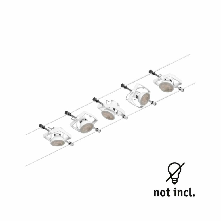 Paulmann Seilsystem Mac II Basisset GU5,3 max. 5x10W 230/12V Weiß matt/Chrom