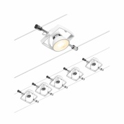 Seilsystem Mac II Basisset GU5,3 max. 5x10W 230/12V Weiß matt/Chrom