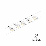 Seilsystem Mac II Basisset GU5,3 max. 5x10W 230/12V Weiß matt/Chrom