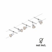 Seilsystem Salt Basisset GU5,3 max. 5x10W 230/12V Chrom matt