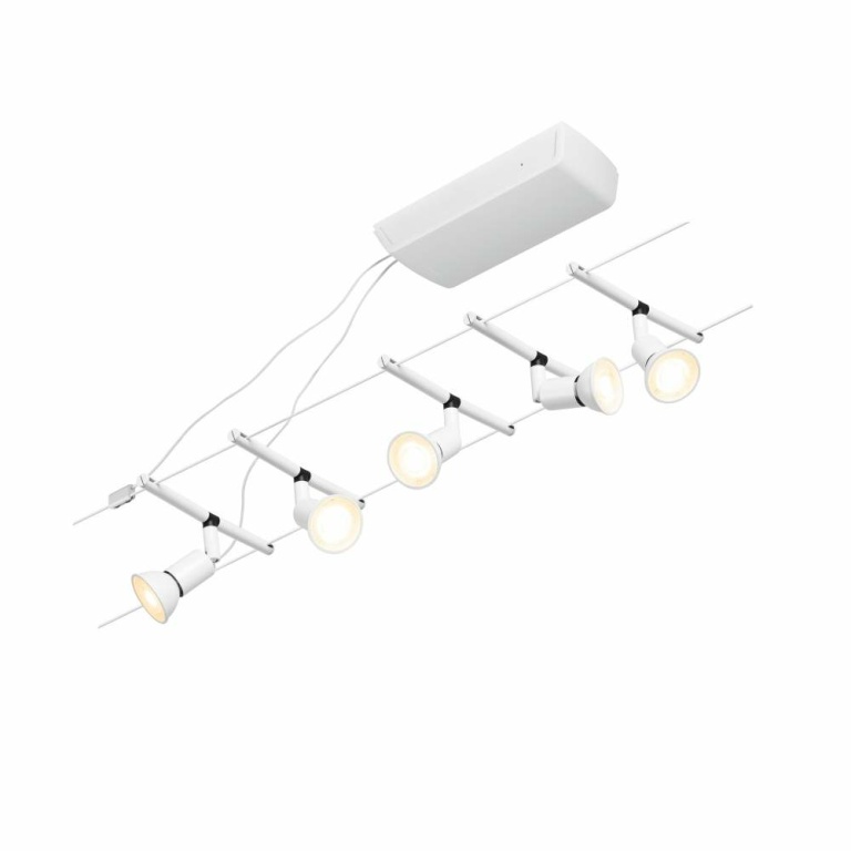 Paulmann Seilsystem Salt Basisset GU5,3 max. 5x10W 230/12V Weiß matt/Chrom