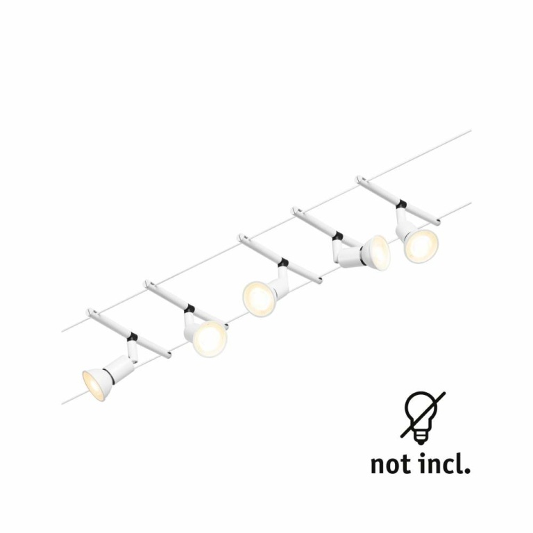 Paulmann Seilsystem Salt Basisset GU5,3 max. 5x10W 230/12V Weiß matt/Chrom