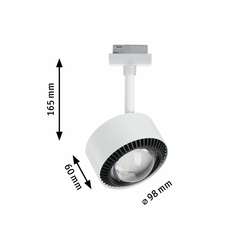 Paulmann URail LED Schienenspot Aldan II 8W 498lm 2700K dimmbar weiß schwarz (LED fest verbaut)