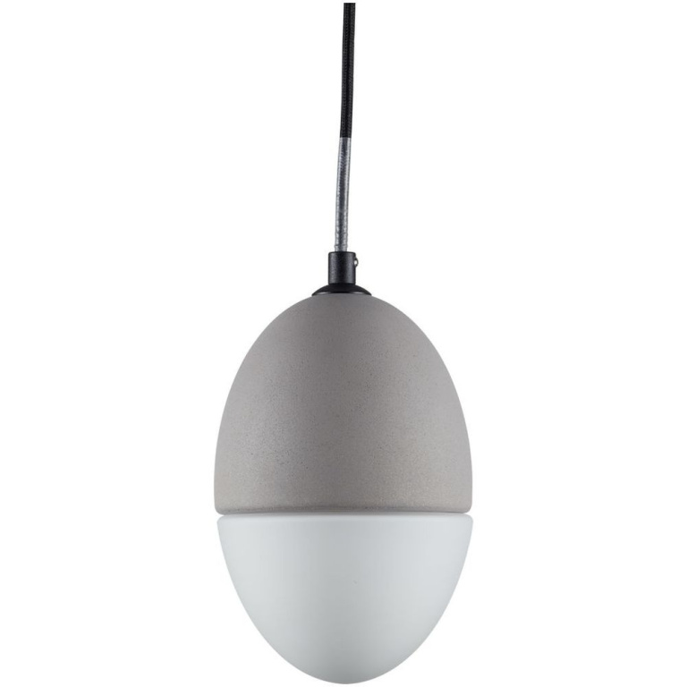 famlights famlights | Pendelleuchte Dinko aus Beton und Glas in Grau und Weiß, E27, max. 25W