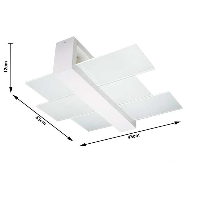 famlights famlights | Deckenleuchte Andrea aus Glas in Weiß E27 max. 2 x 60W